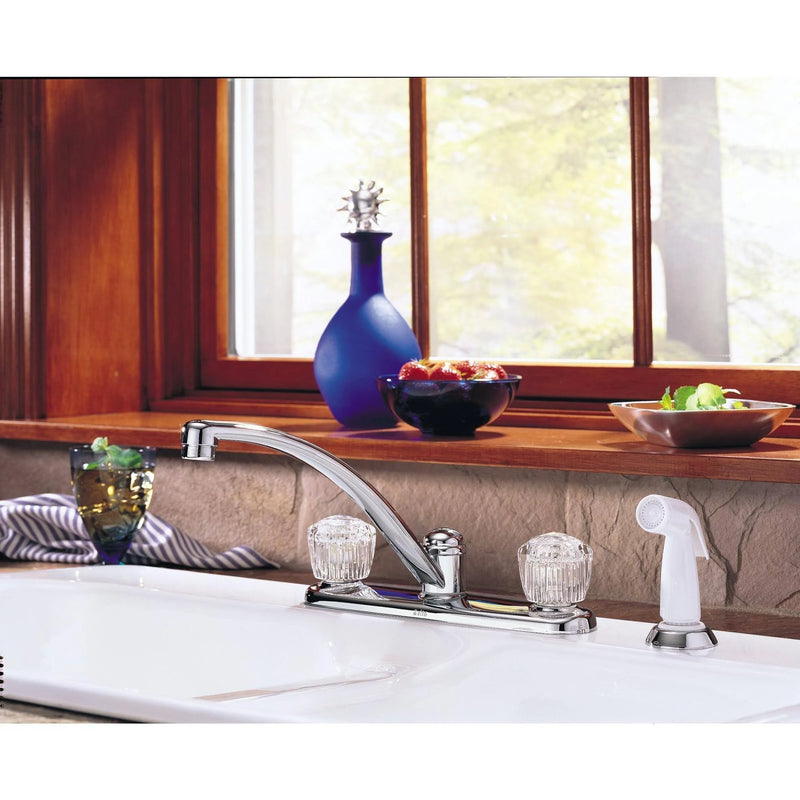 Delta Classic Two Handle Kitchen Faucet with Spray 2402LF