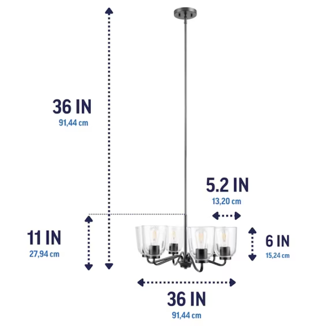 Project Source Traywick 6-LightTransitional LED Chandelier - Matte Black